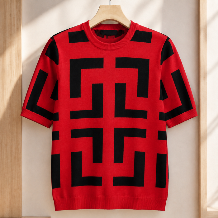 Theo Geometric Knit Top