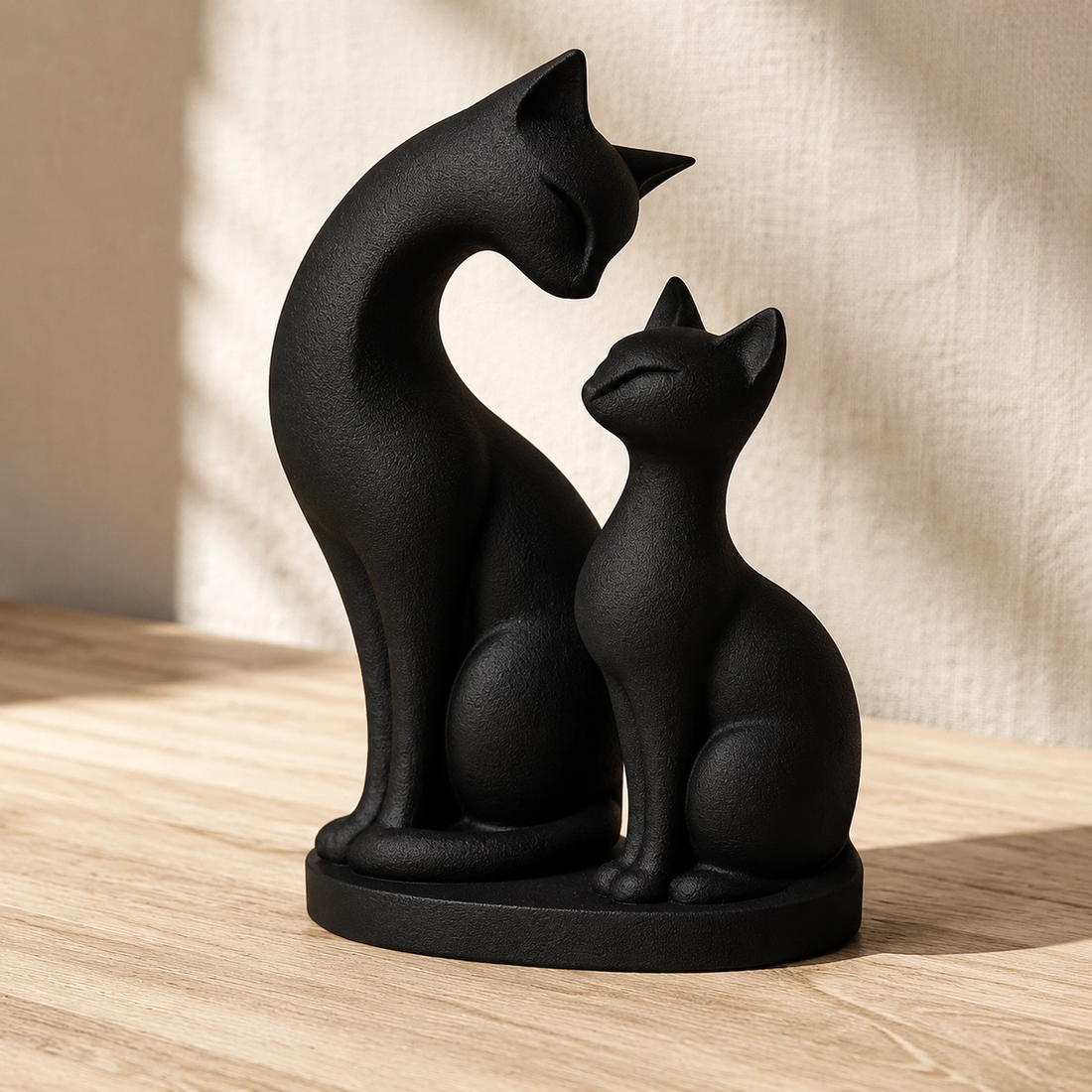 Fabian Modern Cat Sculpture - Black