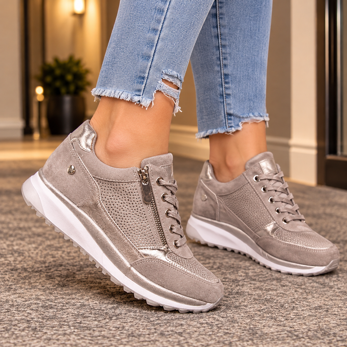 Sanguineti Metallic Wedge Sneakers