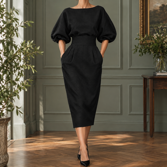 Bernadette Pleated Midi Dress