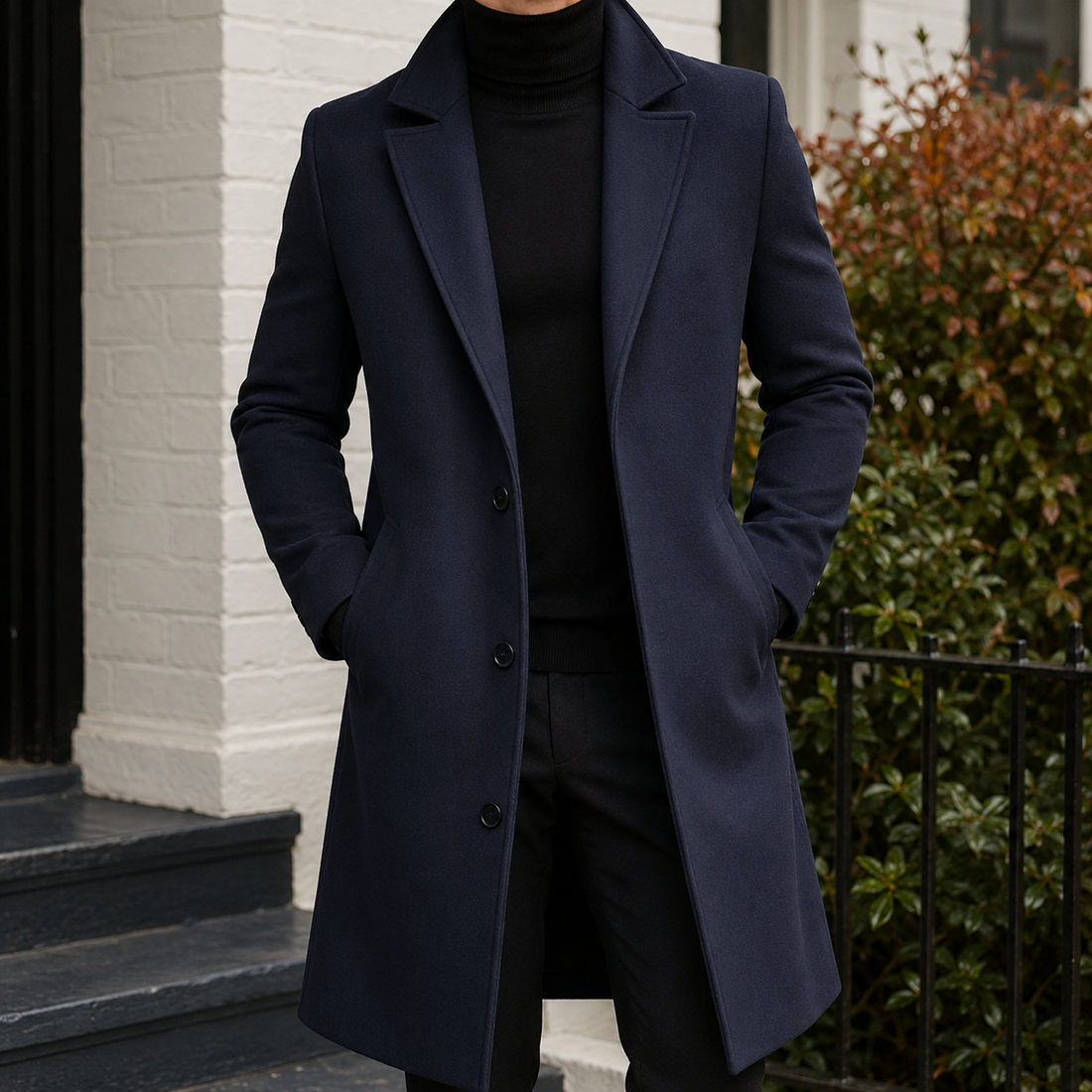 Soren Tailored Overcoat - Navy