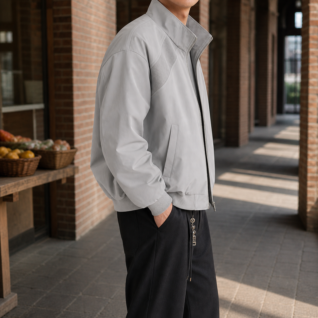 Octavian Stand Collar Jacket - Lead Alternate View