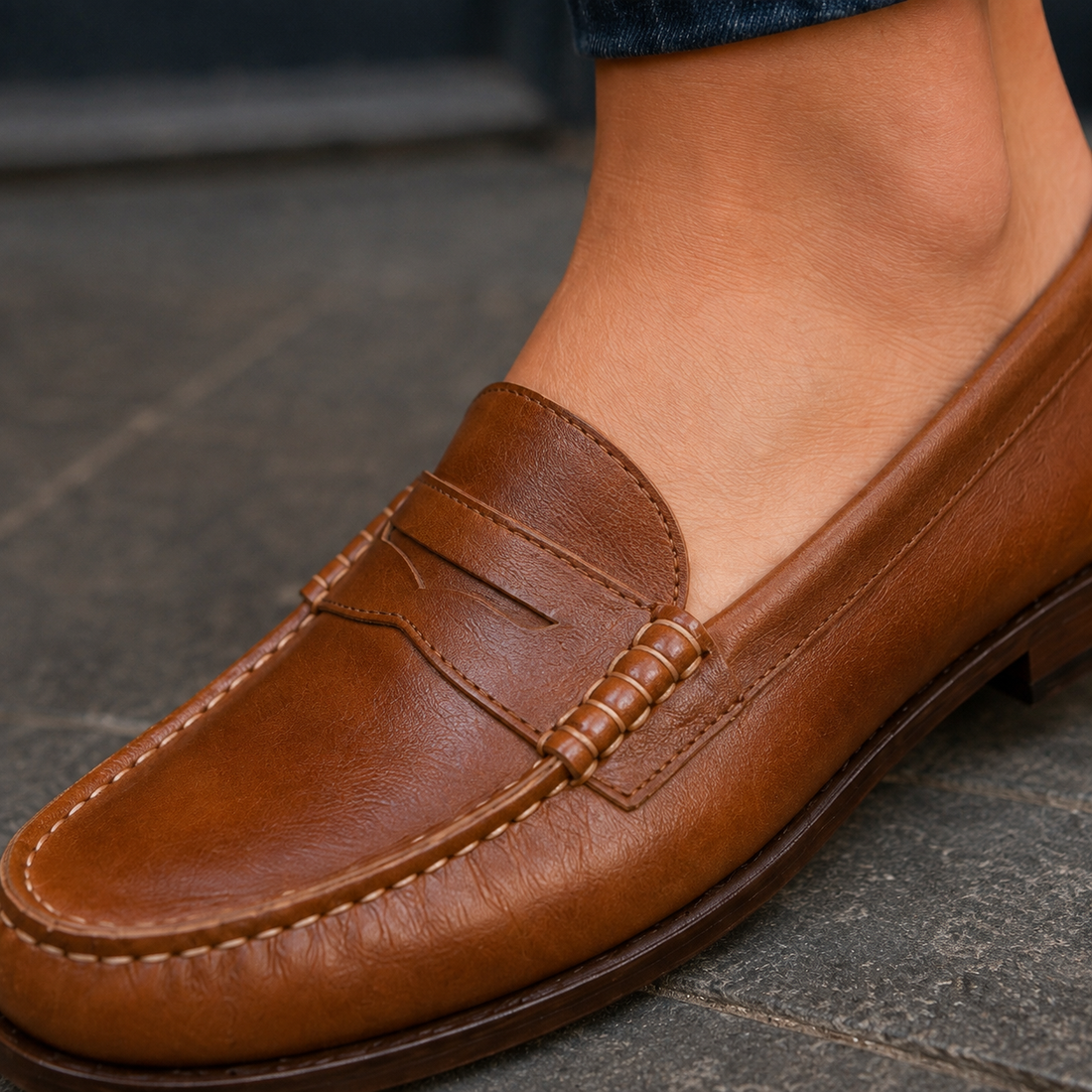 Torino Leather Loafers - Lead Product Detail