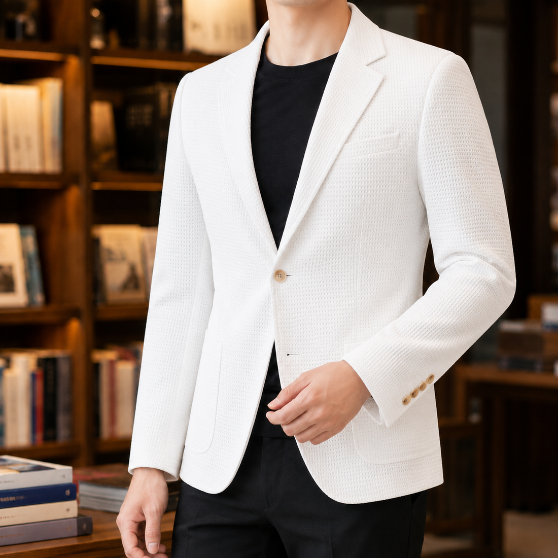 Gideon Slim Fit Blazer - White