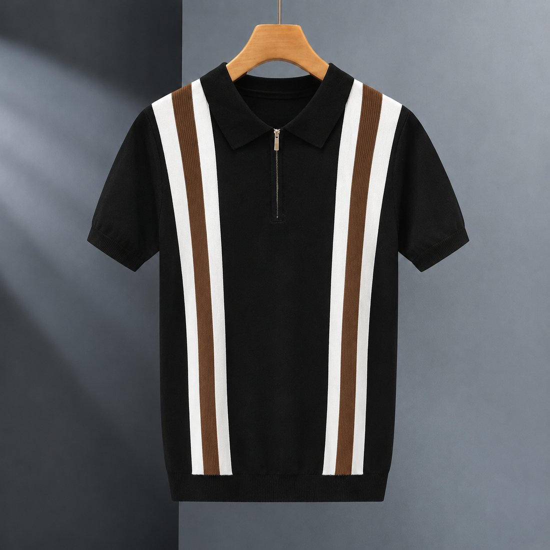 Francis Zip Polo - Black