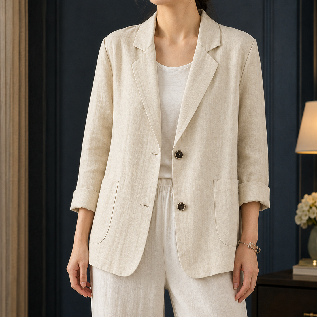 Phoebe Relaxed Blazer - Beige