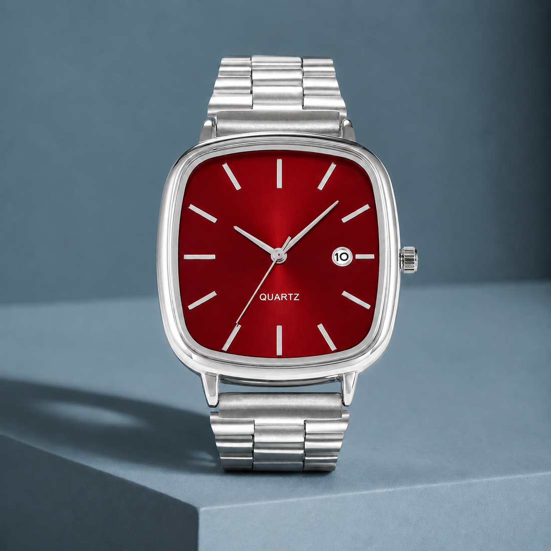 Whitfield Retro Square Watch - Men's Red