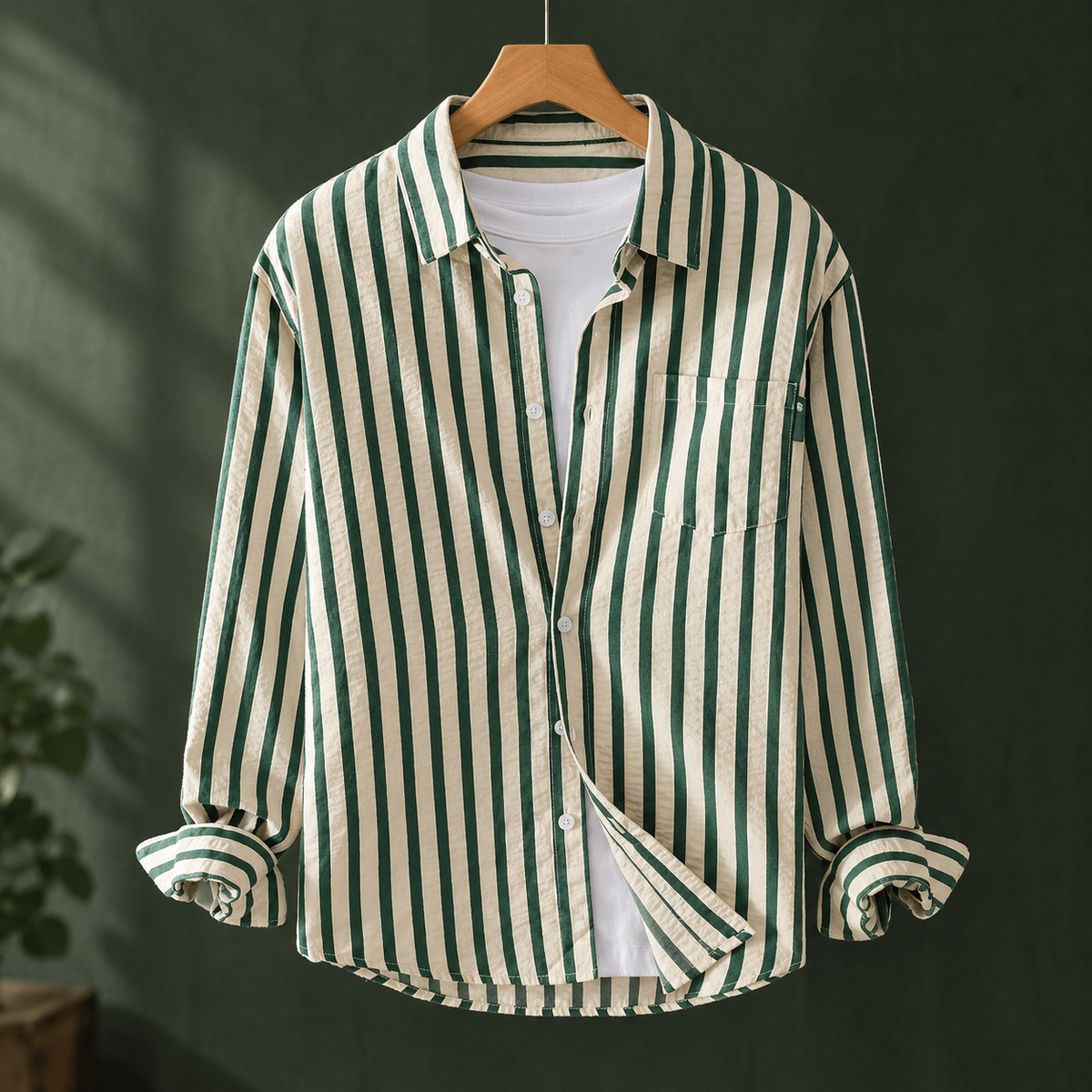 Cassian Striped Shirt - Green