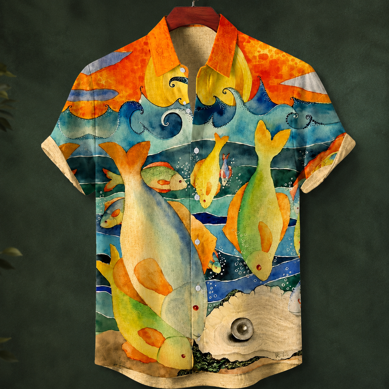 Spencer Marine Shirt - Orange Multi
