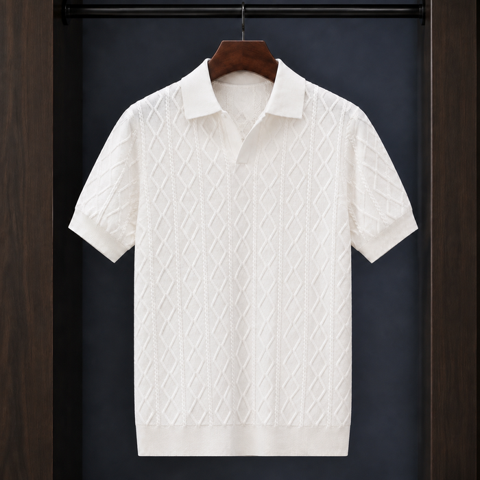 Giles Cable Knit Polo