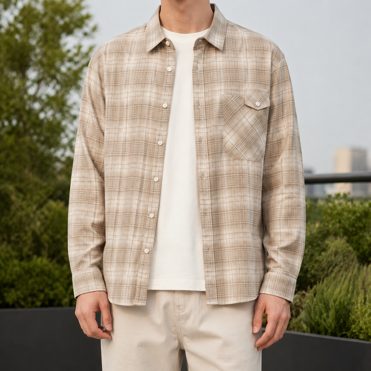 Lorcan Plaid Shirt - Khaki