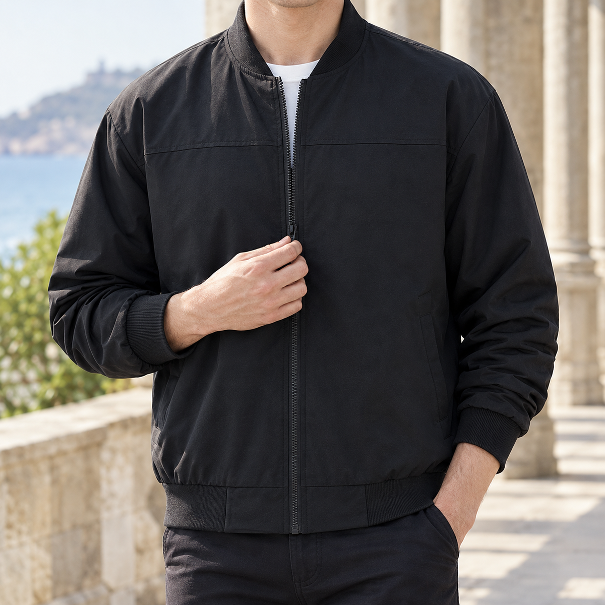 Barnabas Stand Collar Jacket - Black