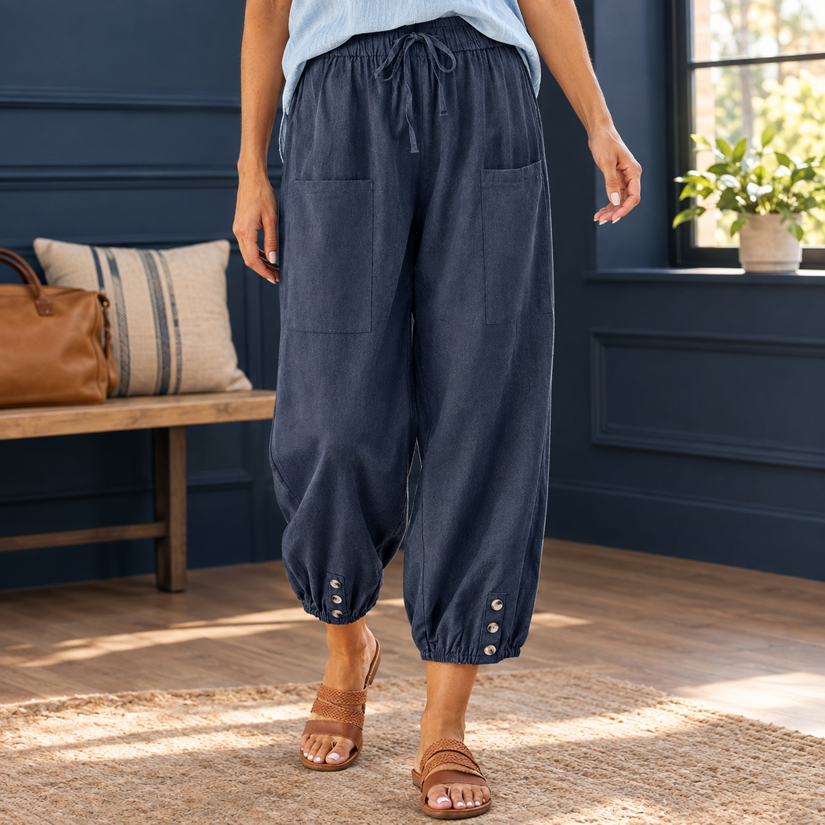 Estelle Relaxed Pants - Navy