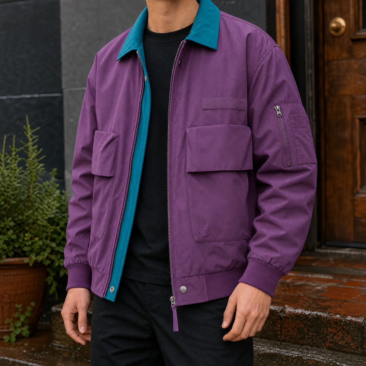 Simon Utility Jacket - Grape Purple