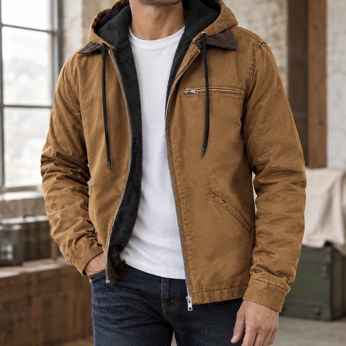 Ludovic Hooded Jacket - Camel