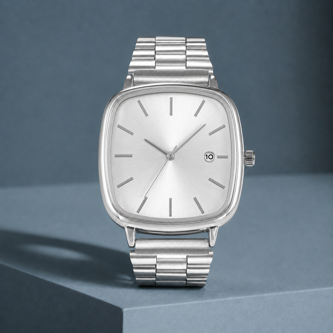 Whitfield Retro Square Watch - Men's Silver