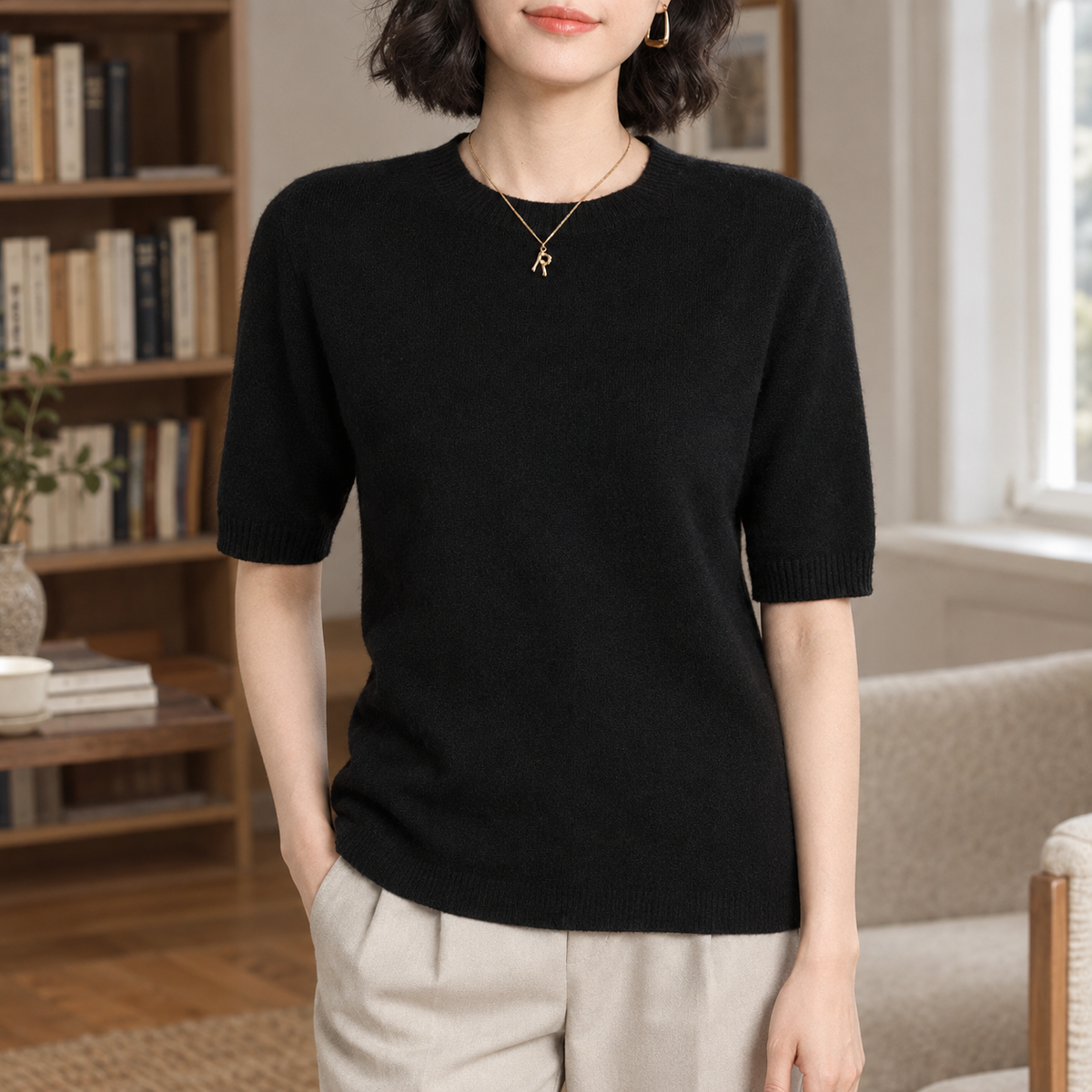 Gwendolen Crewneck Sweater - Black