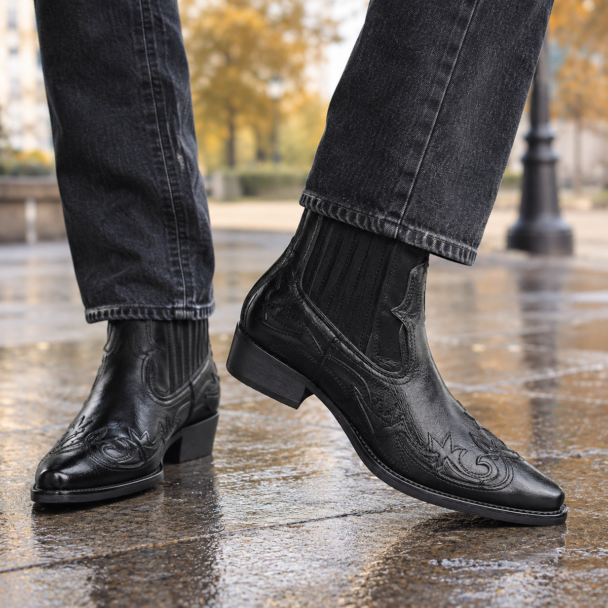 Pavesi Western Boots - Black