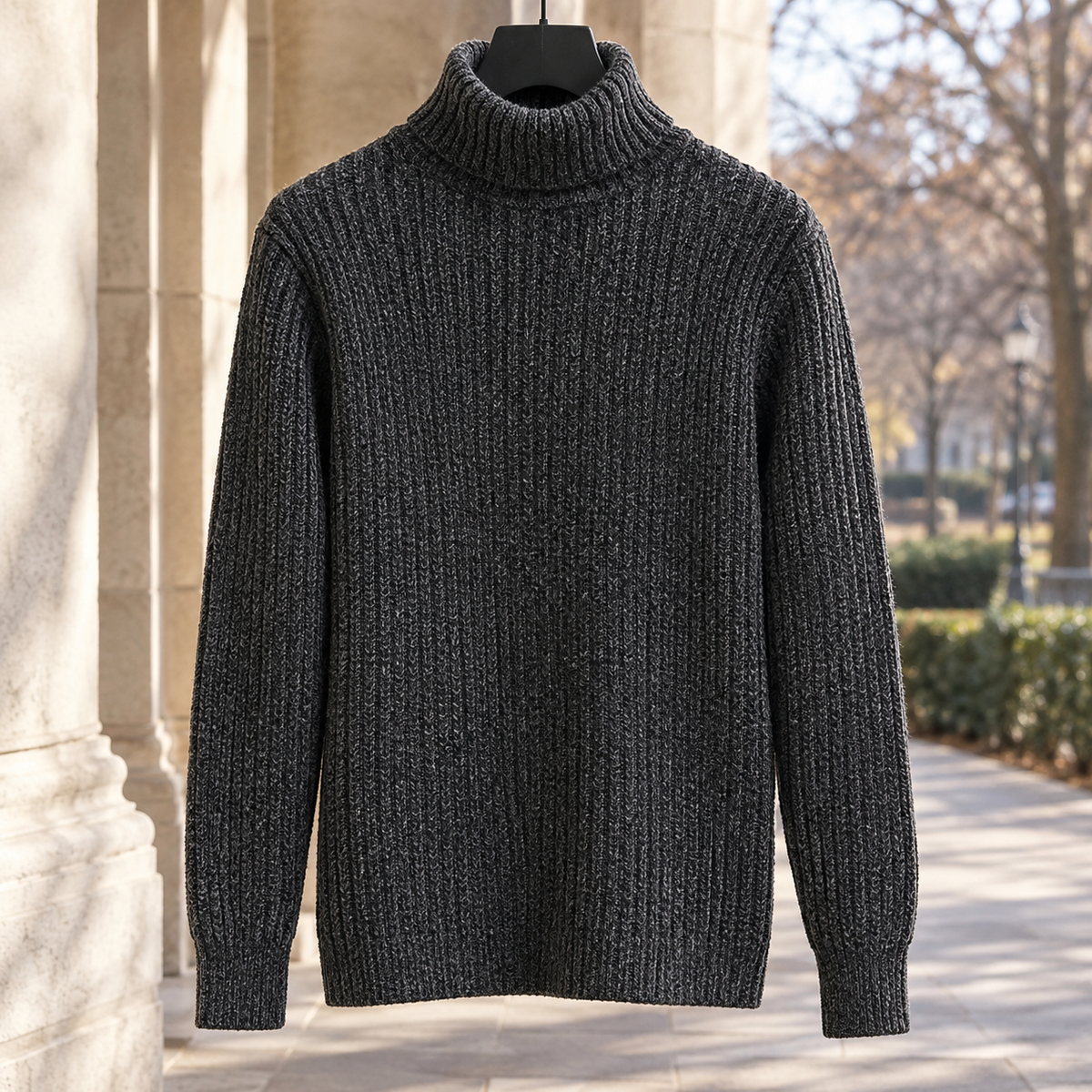 Aubin Ribbed Turtleneck Sweater - Turtleneck-gray