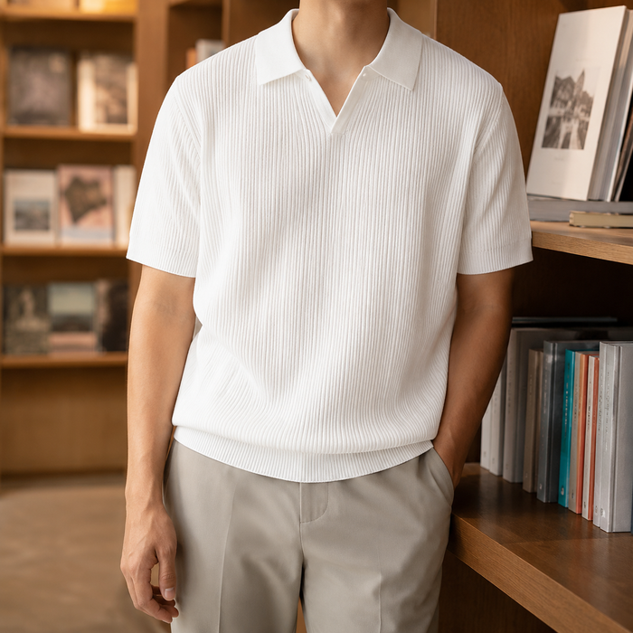 Louis Open-Collar Polo