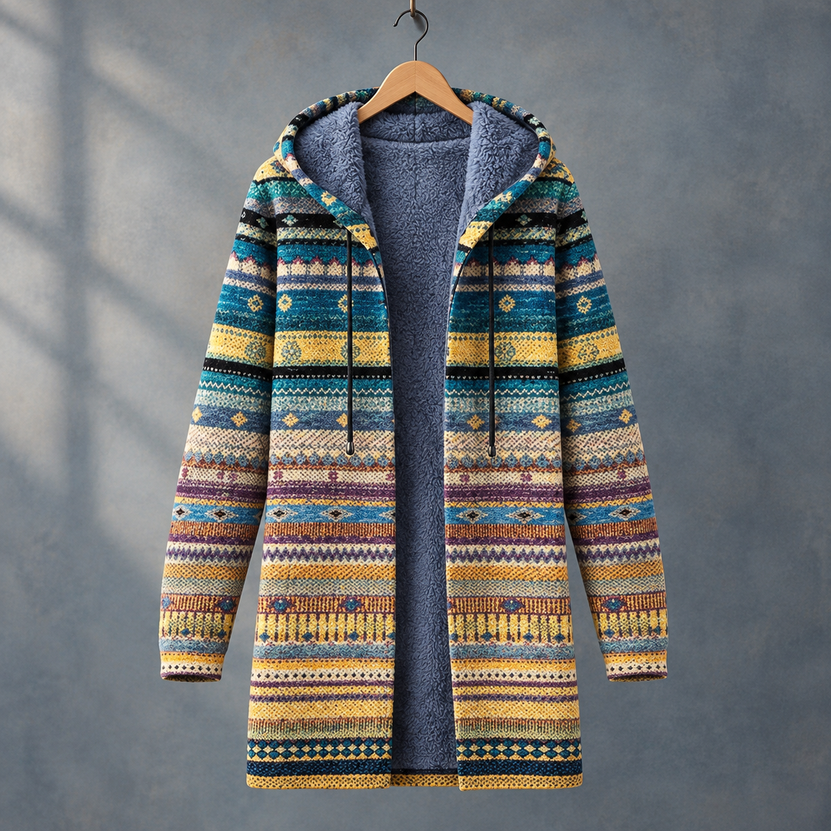 Zachary Hooded Sweater - Teal Multi