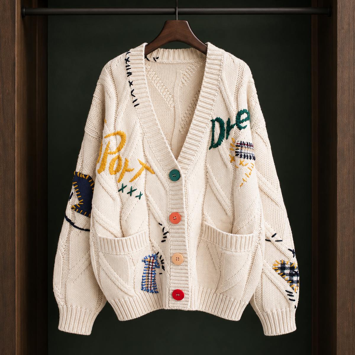 Hesper Embroidered Cardigan - Apricot