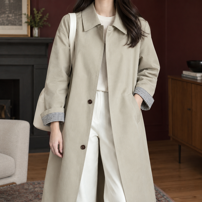 Heidi Gingham Cuff Overcoat