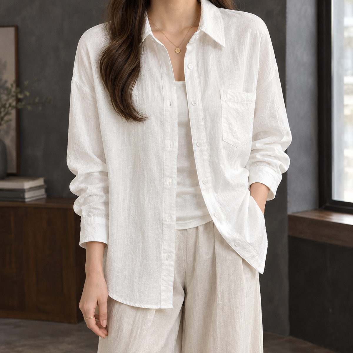 Cora Relaxed Shirt - White
