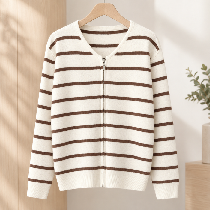 Torquil Striped Zip Cardigan