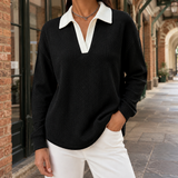 Lara Waffle Polo - Black