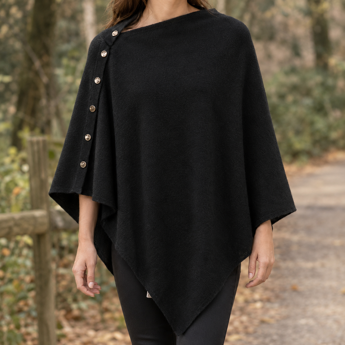 Scarlett Buttoned Sweater - Black