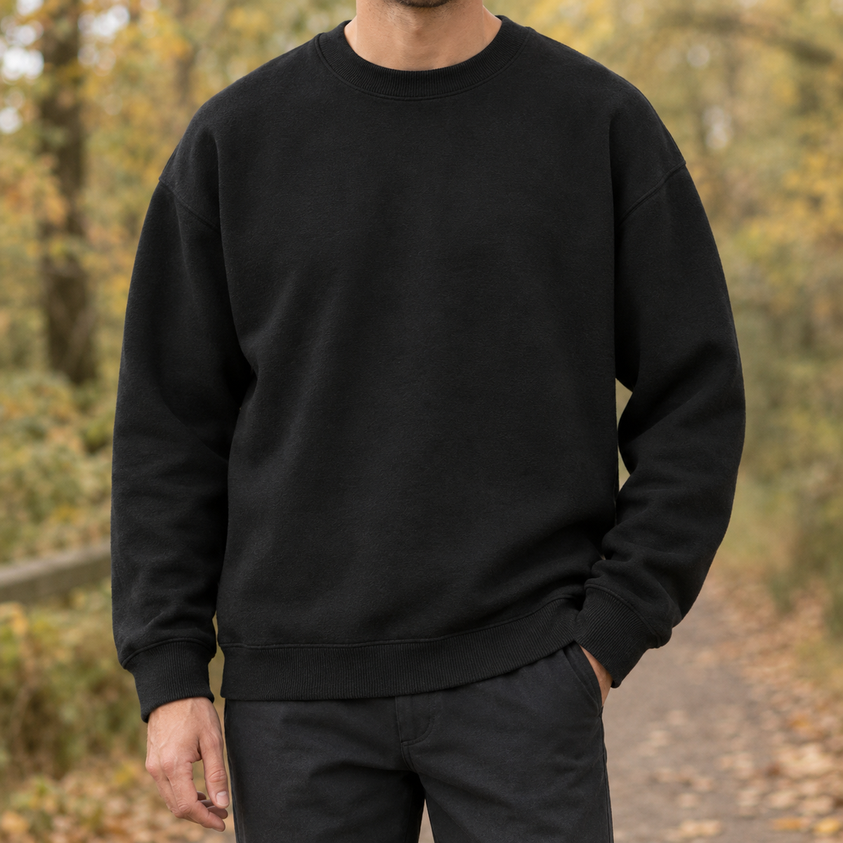 Maximilian Crew Neck Sweater - Black