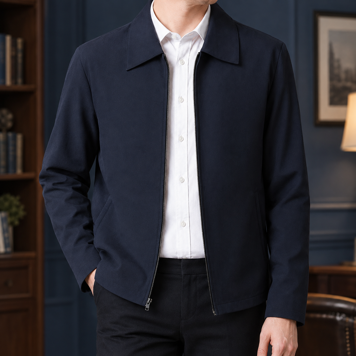 Mortimer Zip Jacket - Dark Blue