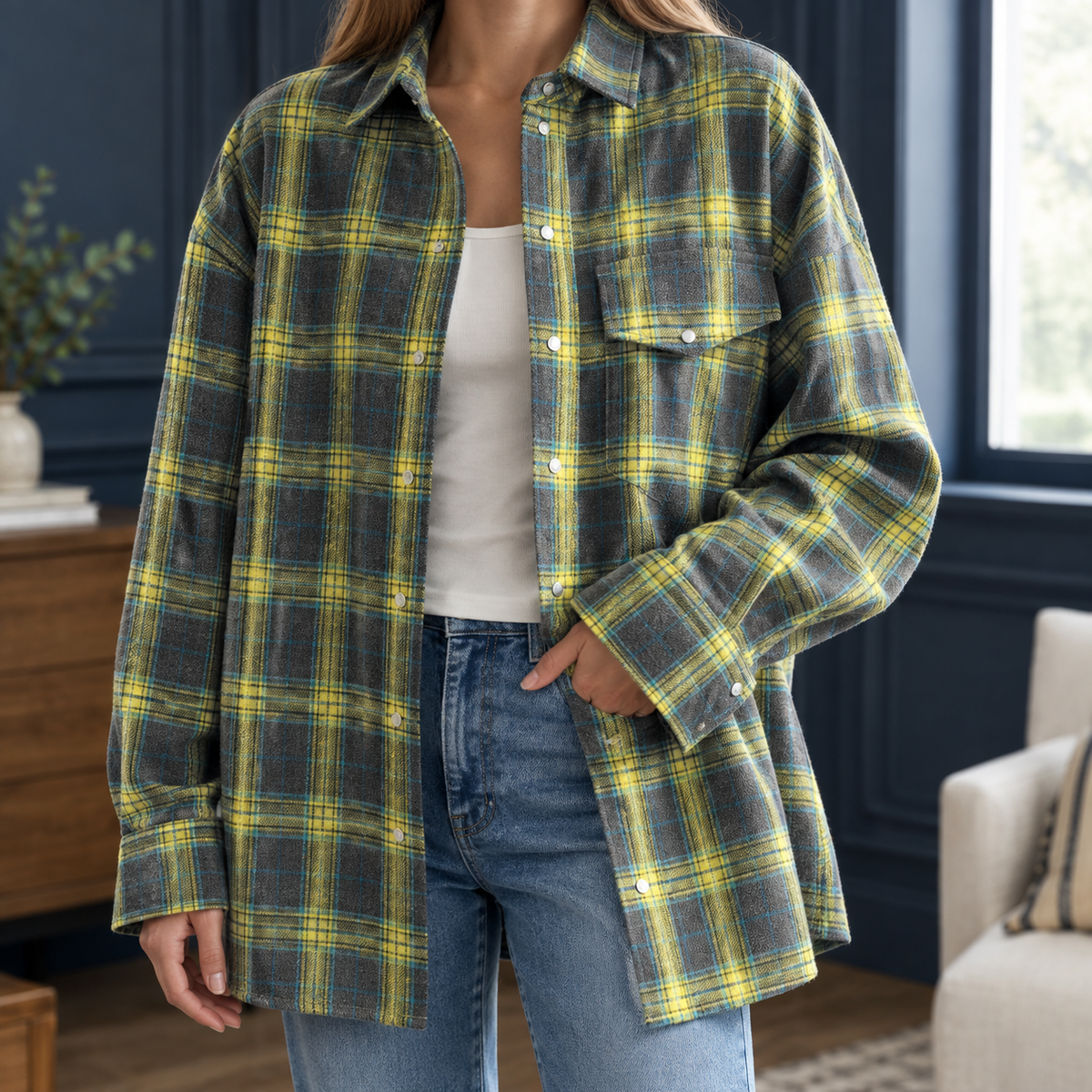 Madeleine Relaxed Overshirt - Green