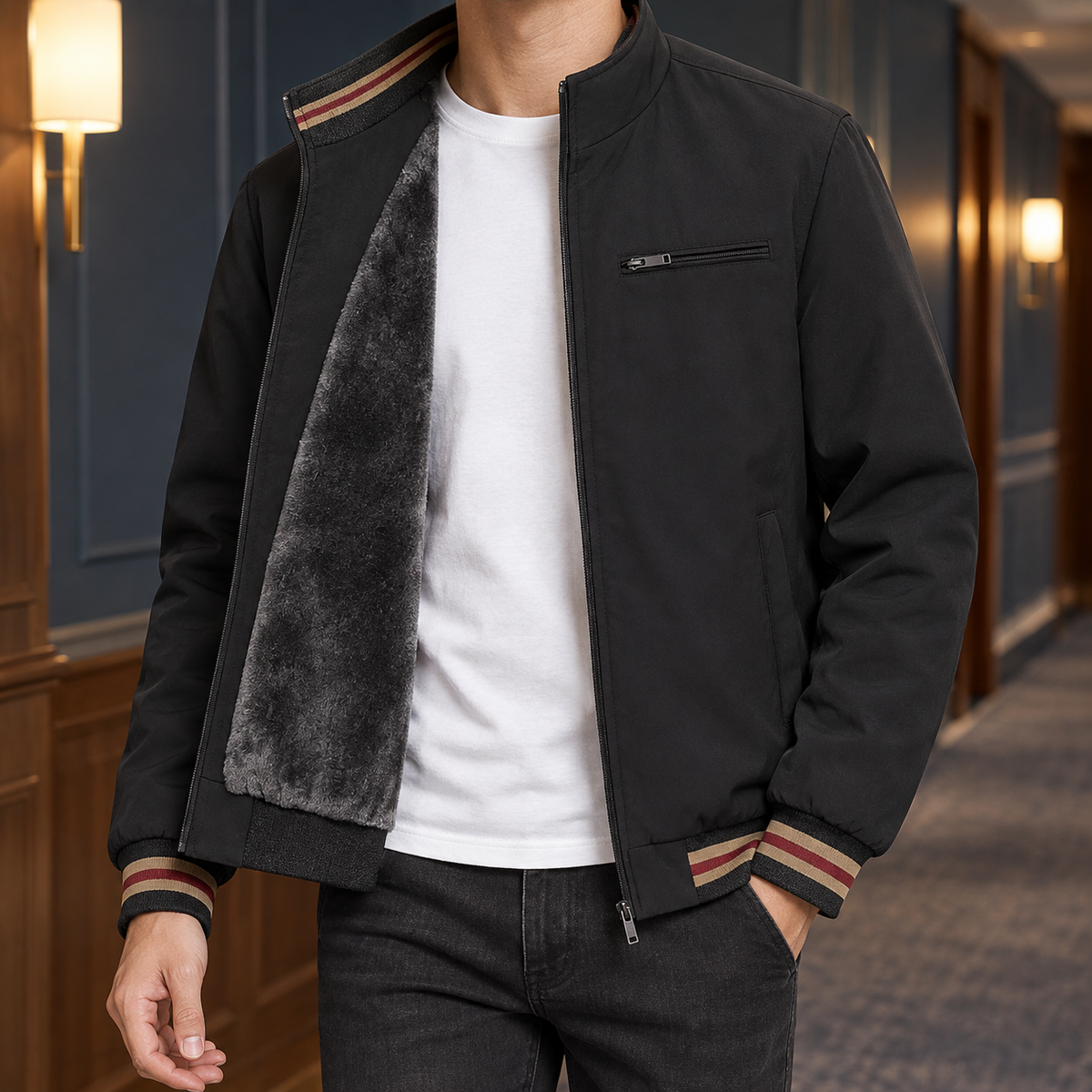 Gaultier Stand Collar Jacket - Black