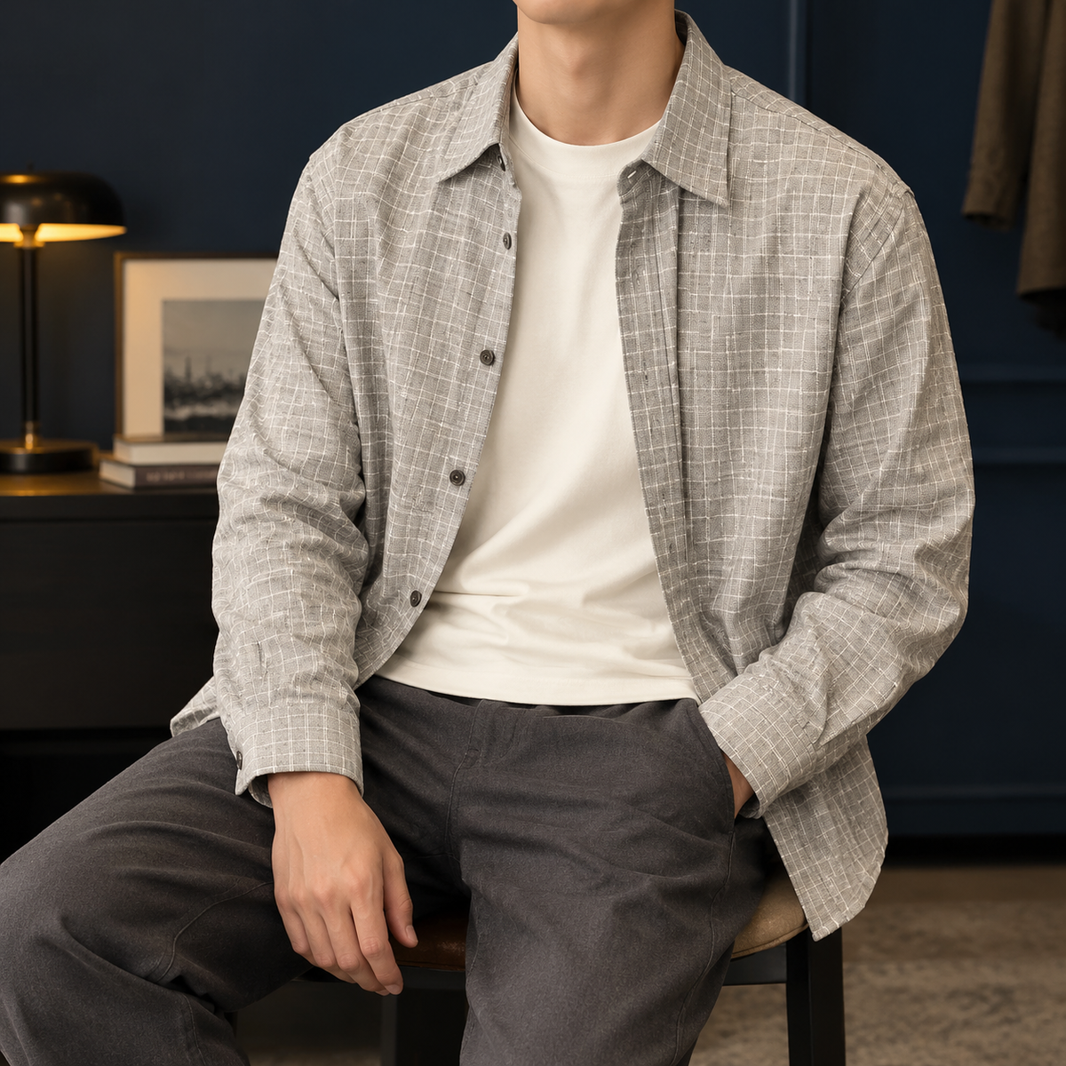 Frederick Plaid Overshirt - Gray