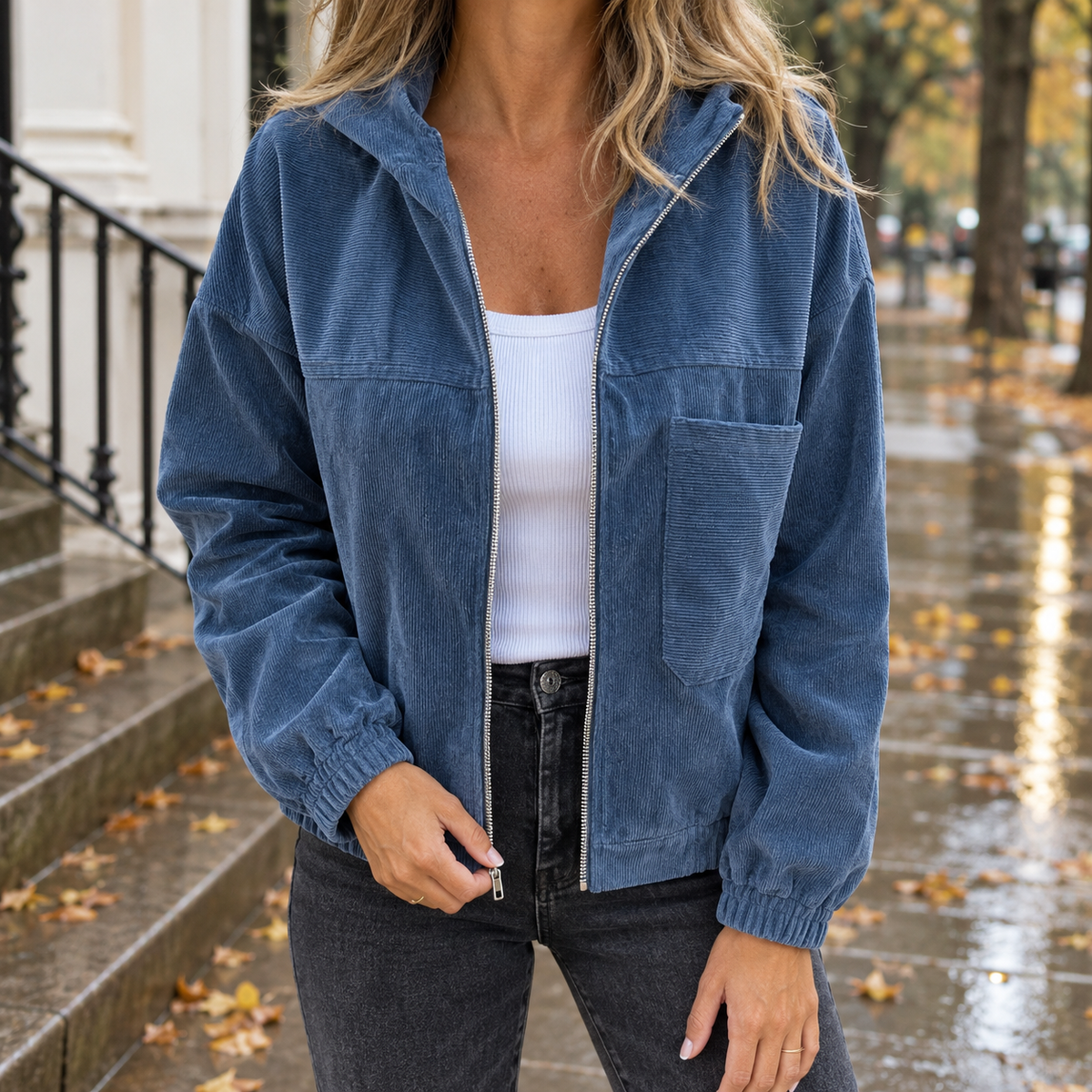 Gwendolyn Corduroy Jacket - Blue