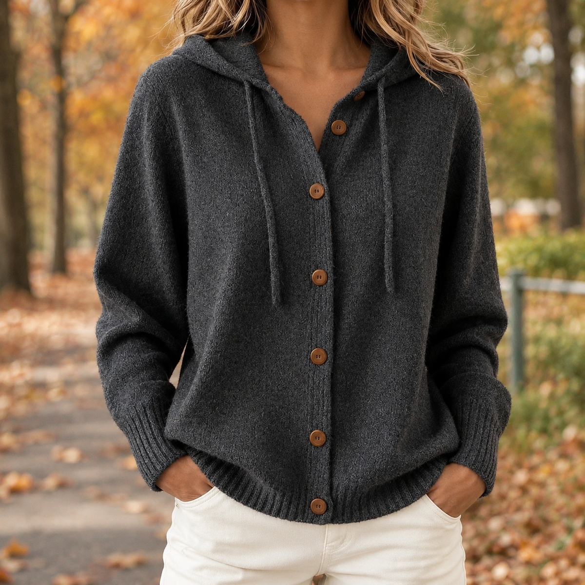 Blanche Hooded Cardigan - Black