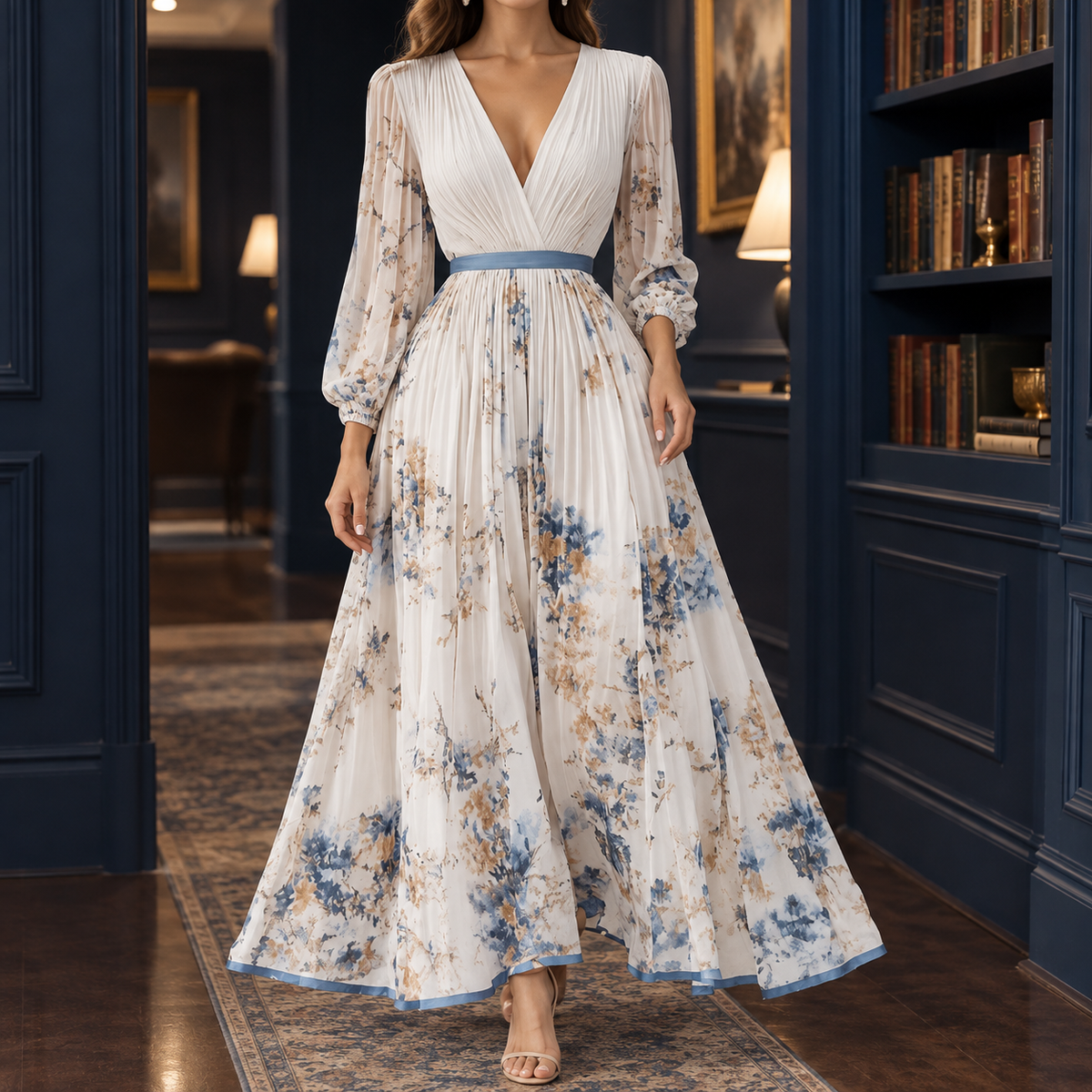 Rowena Floral Maxi Dress - White