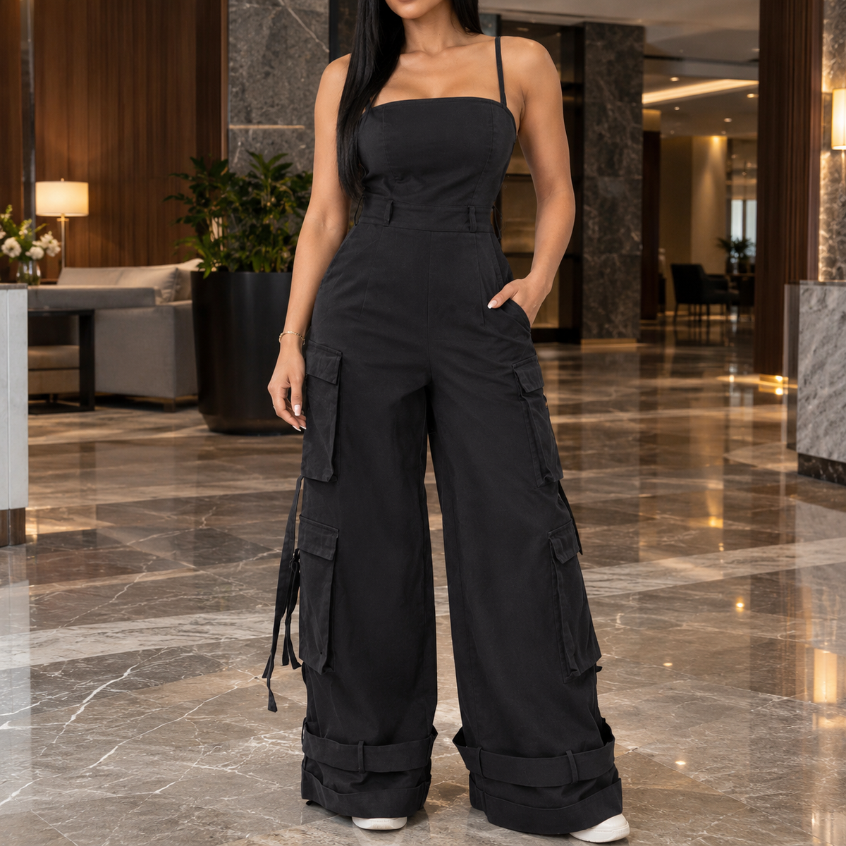 Eleanora Wide Leg Jumpsuit - Black