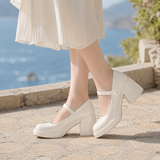 Bellora Mary Jane Heels - Off White