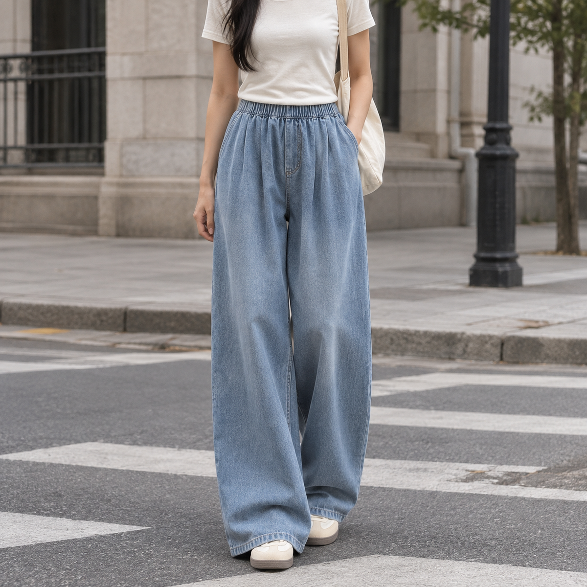Severine Wide Leg Pants - Retro Blue