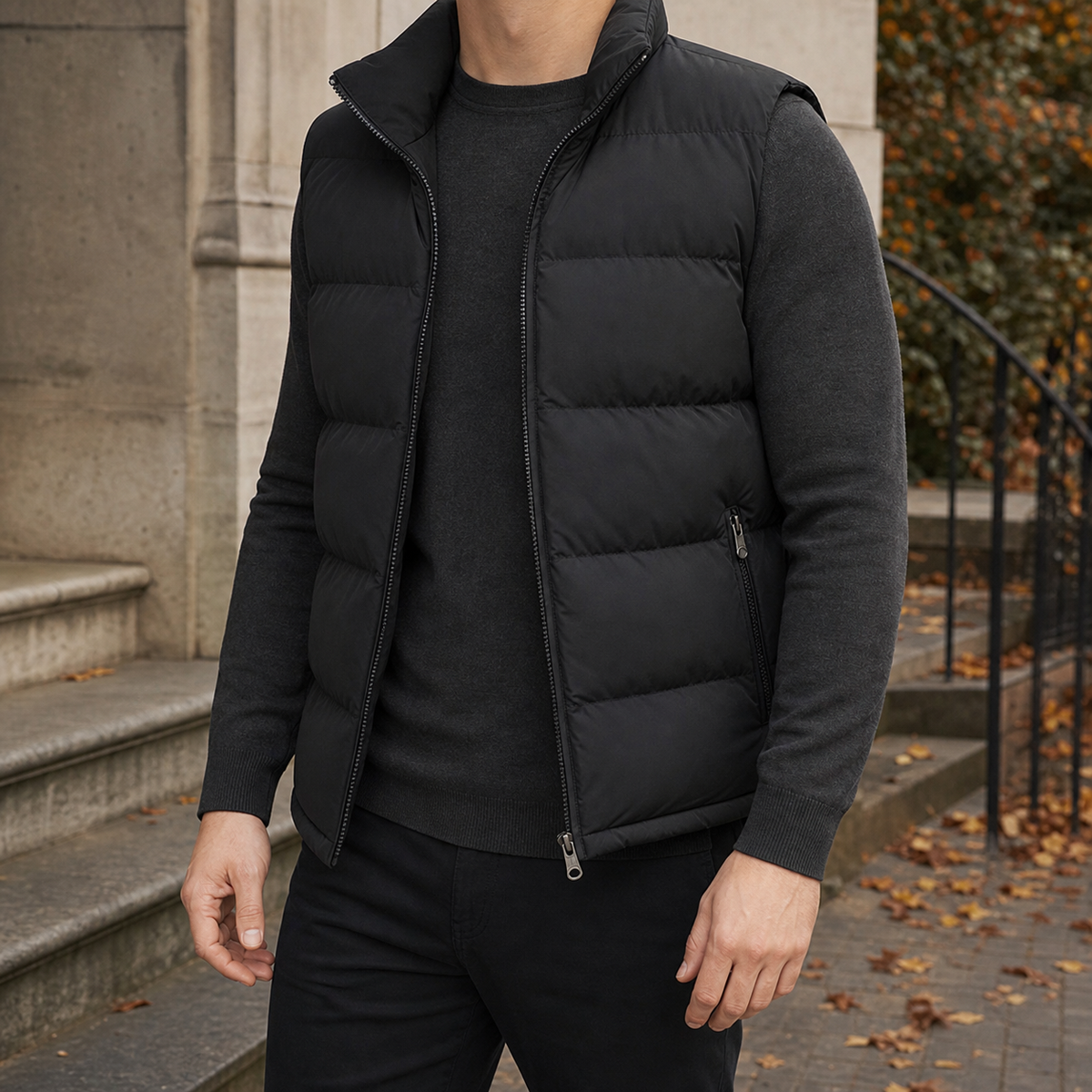 Alistair Puffer Vest - Black