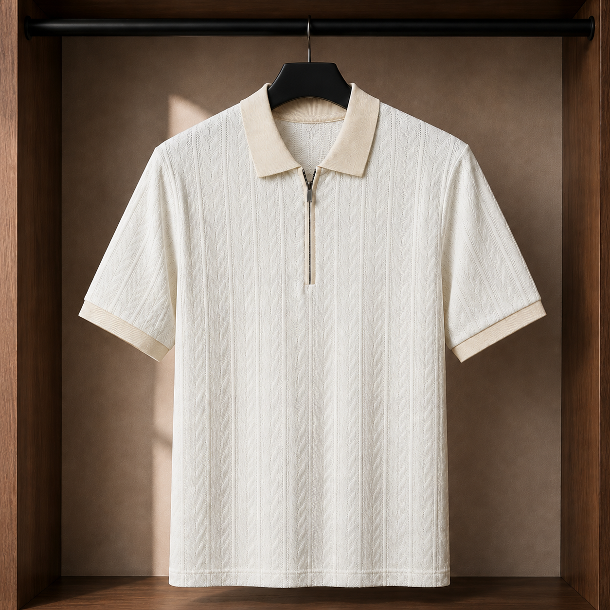 Stellan Jacquard Polo - White