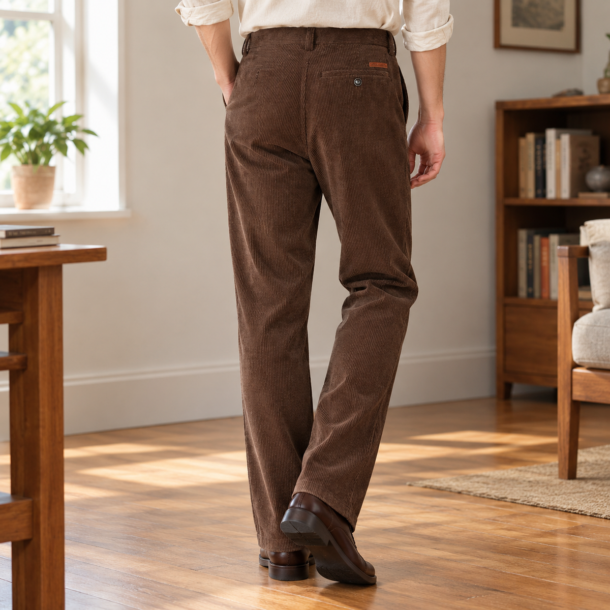 Idris Straight Leg Pants - Brown