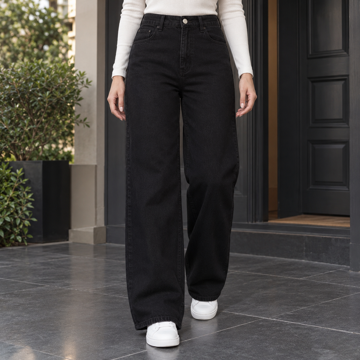 Selena Wide Leg Jeans - Black
