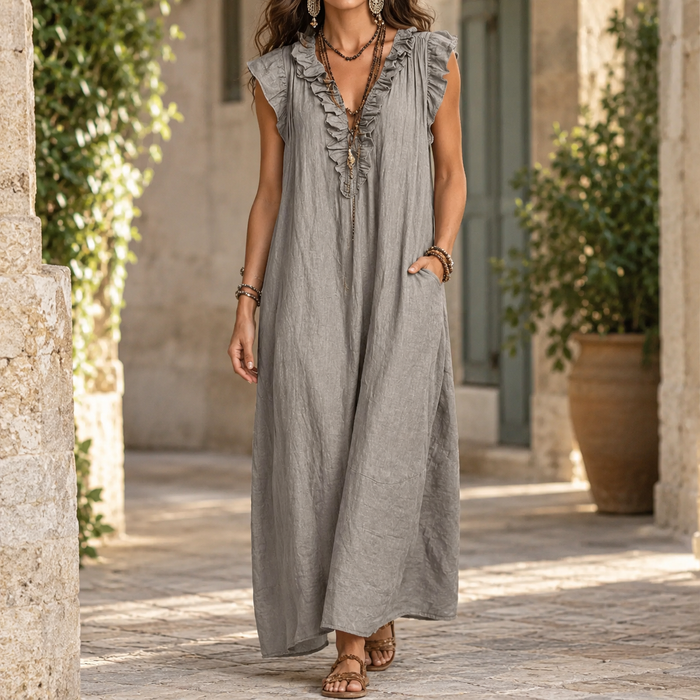 April Ruffled Maxi Dress
