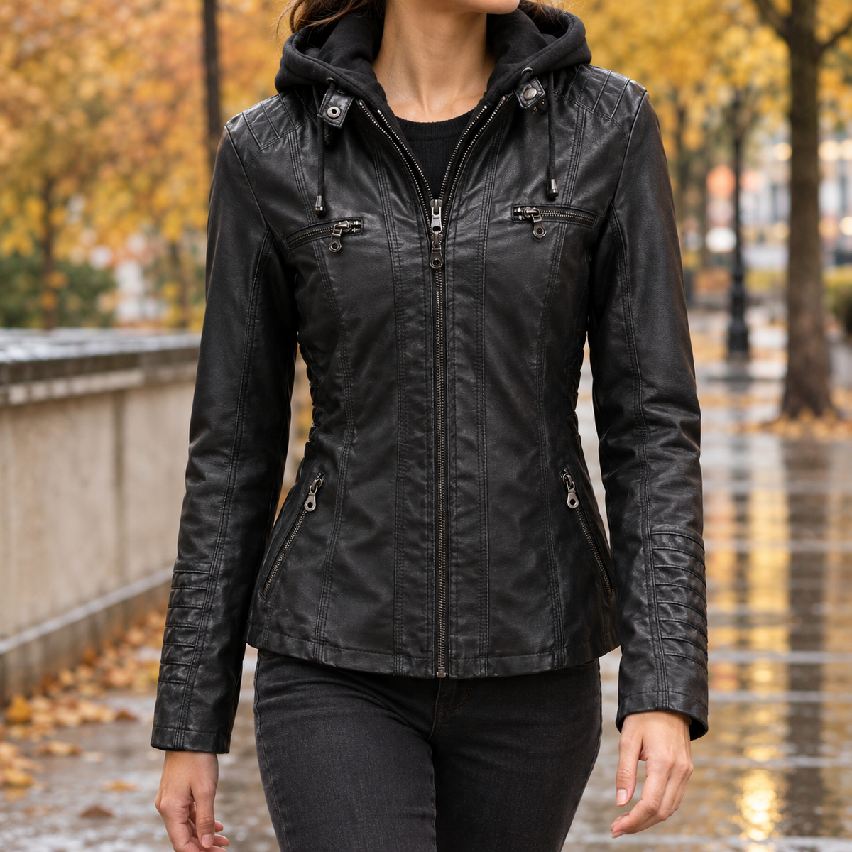Ernestine Hooded Jacket - Black