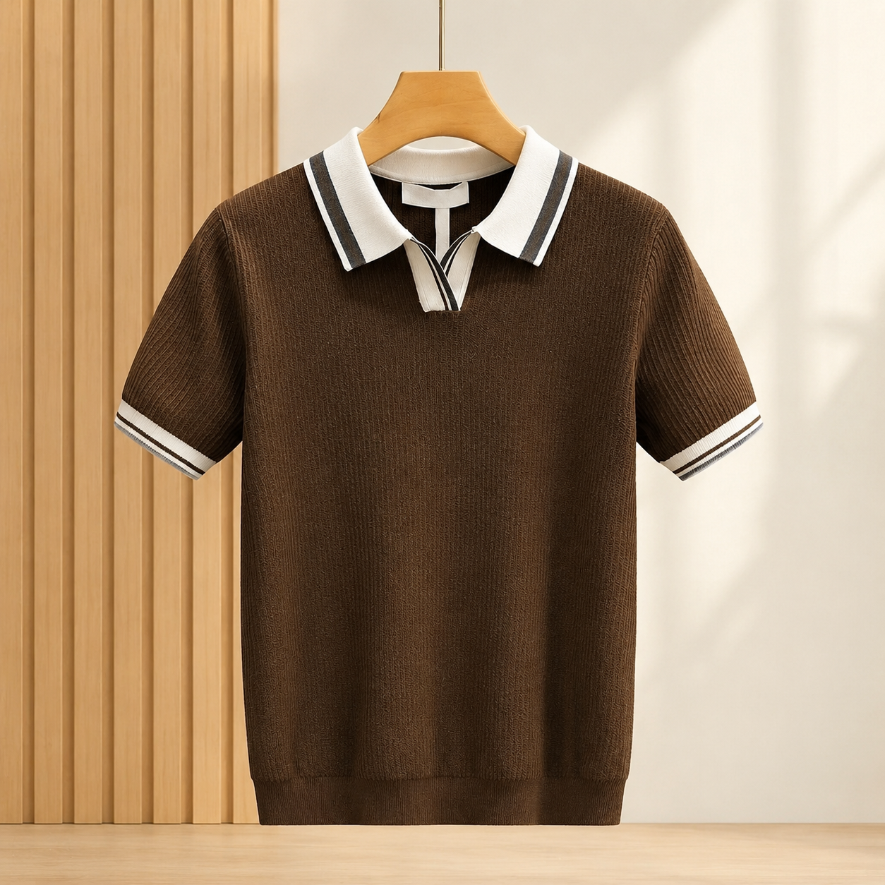 Hector Contrast Polo - Brown