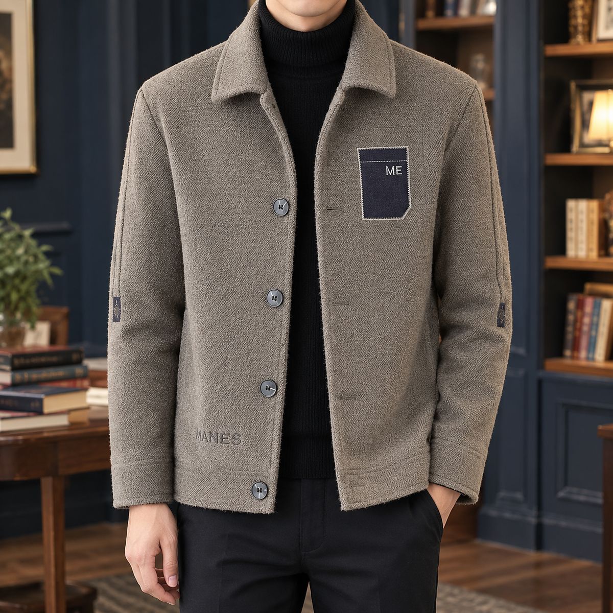 Armel Collared Jacket - Taupe